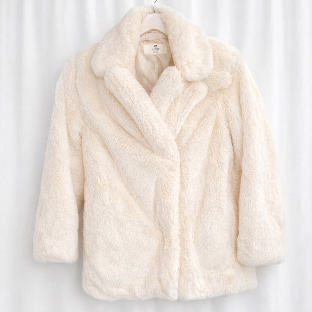 Kids H&M Soft Cream Teddy Jacket. Size 8